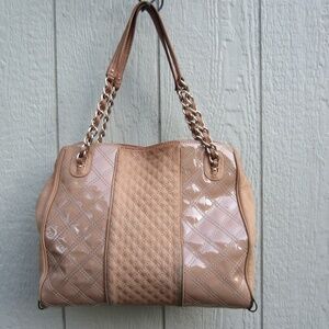 Brooks Brothers Mod Patent‎ Med Chic Leather Purse Tote Bag **Flaws**